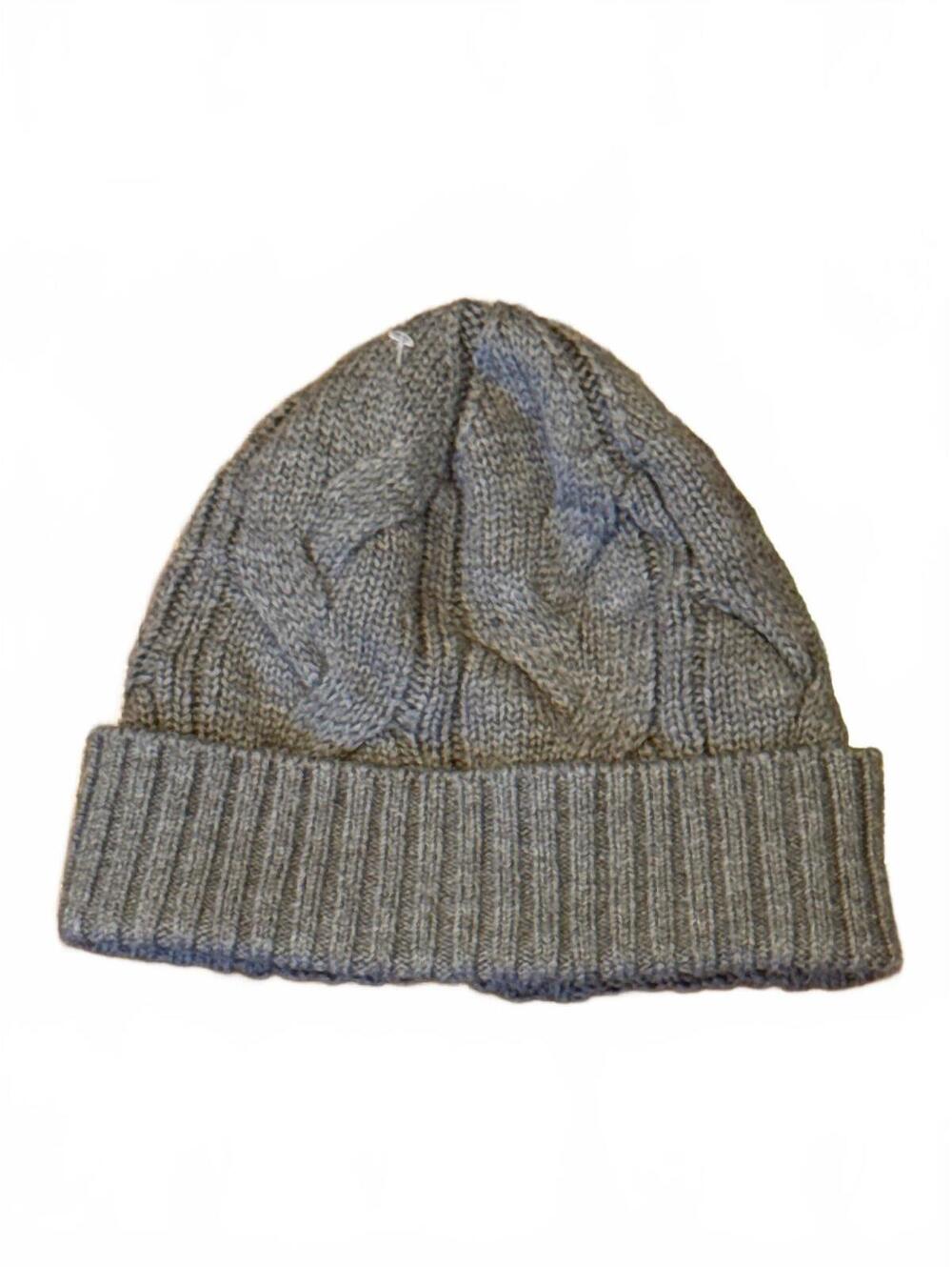 Portolano Gray 100% Merino Wool Cable Knit Beanie Hat Women's Size One Size
